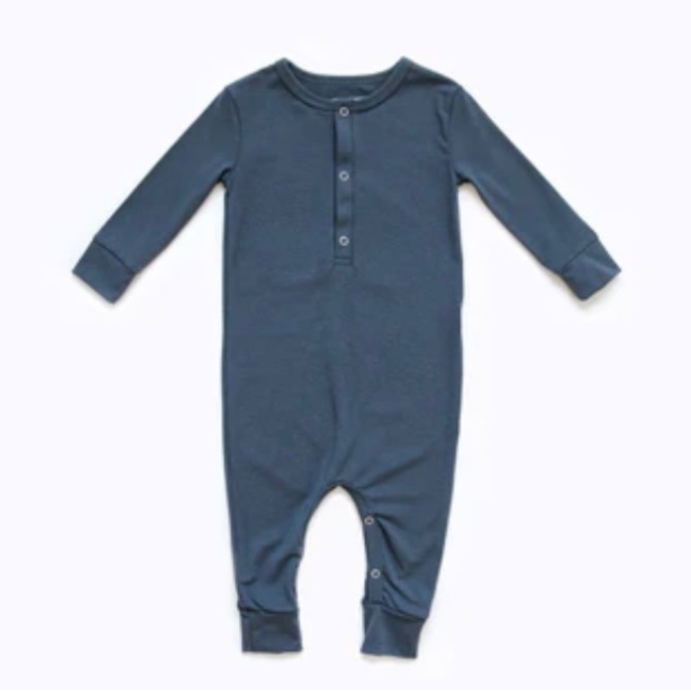 Mini Mioche Long Sleeve Henley Romper (3-6 mos)